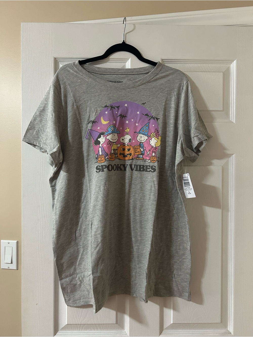 torrid Grey Graphic 'Spooky Vibes' Halloween Tee with Purple Accent